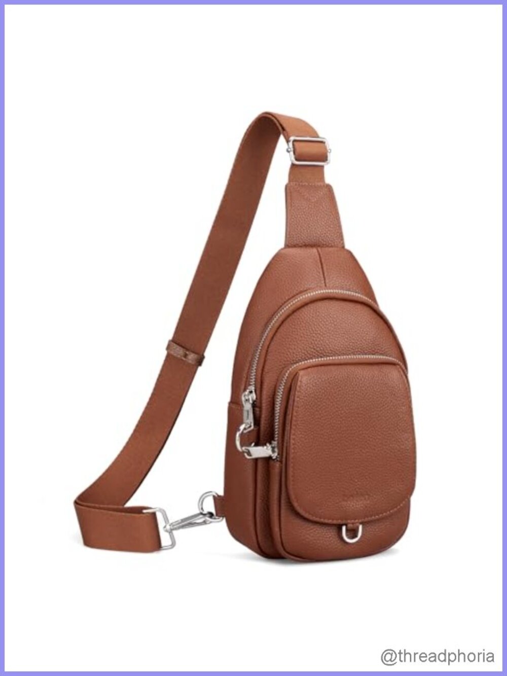 Genuine Leather Anti Theft Crossbody Sling Bag RFID Blocking Travel Purse